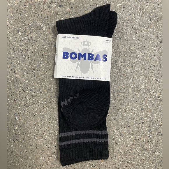 NWT Bombas Black Socks unisex size large 1 pair - Picture 2 of 8